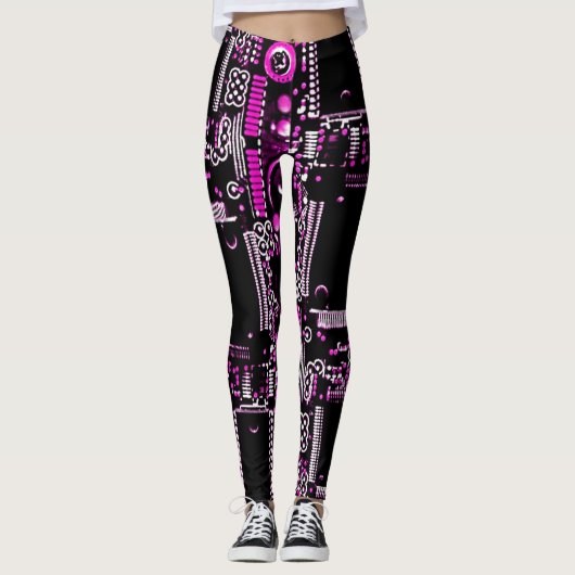 Circuit Pink 2 überall in Leggings (Vorderseite)