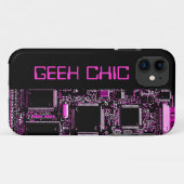 Circuit Pink "Geek Chic" iPhone Gehäuse schwarz Case-Mate iPhone Hülle (Rückseite (Horizontal))