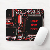 Circuit Red 2 "Dein Text"-Mouspad Mousepad (Mit Mouse)