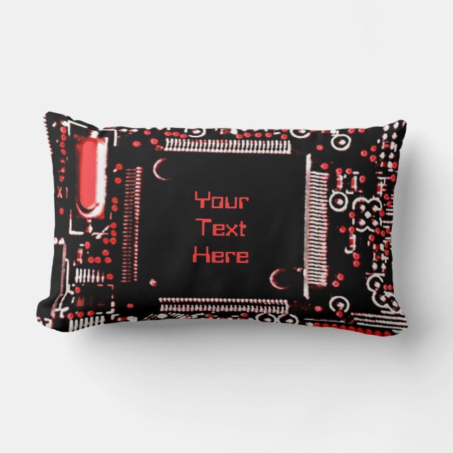Circuit Red 2 'Dein Text' werfen Kissen Lumbalstan (Vorderseite)