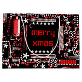 Circuit Red 2 Merry Xmas groß Große Geschenktüte (Rückseite)