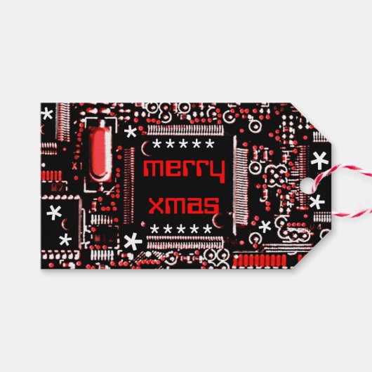 Circuit Red 2 "Merry Xmas"-Text zurück Geschenkanhänger (Vorderseite (Horizontal))