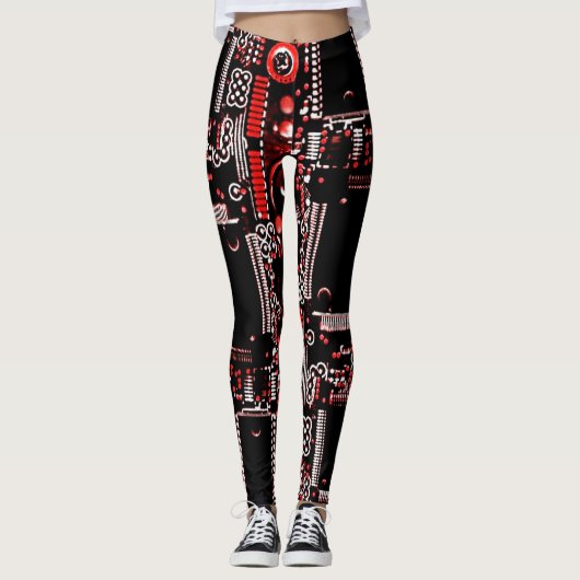 Circuit Red 2 überall in Leggings (Vorderseite)
