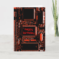 Circuit Red "Happy Birthday" Grüße Karte