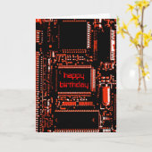 Circuit Red "Happy Birthday" Grüße Karte (Gelbe Blume)