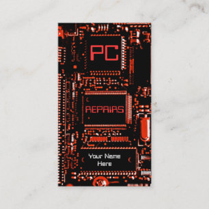 Circuit Red "PC reparations" Visitenkarte rot