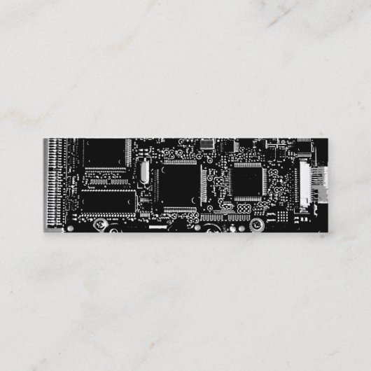 Circuit Schwarz und Weiß 2 Visitenkartenmagazin Mini Visitenkarte (Vorderseite)