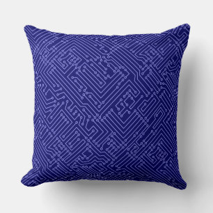 Circuité - Pastel Blue on Deep Navy Kissen