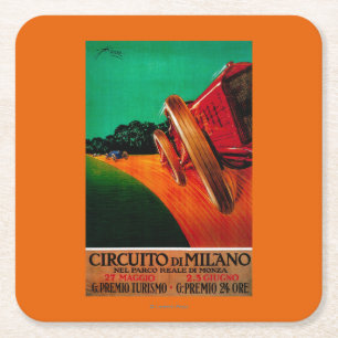 Circuito Di Milano Vintage Poster Europa Rechteckiger Pappuntersetzer