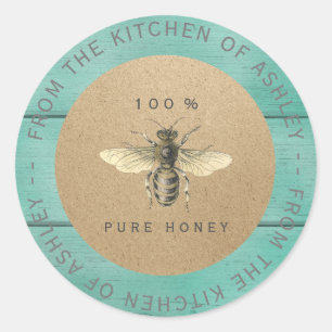 Circular 100%hausgemachte Honey Kitchen Kraft Bee  Runder Aufkleber