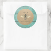 Circular 100%hausgemachte Honey Kitchen Kraft Bee Runder Aufkleber (Tasche)
