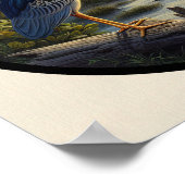 Circular 3D-Bild eines gelb gekrönten Nachtherons Poster (Ecke)