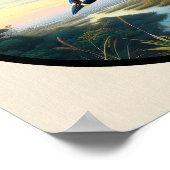 Circular 3D-Bild eines gelb gekrönten Nachtherons Poster (Ecke)