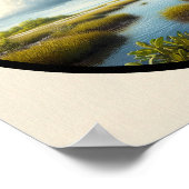 Circular 3D-Bild eines gelb gekrönten Nachtherons Poster (Ecke)