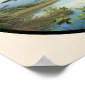 Circular 3D-Bild eines gelb gekrönten Nachtherons Poster (Ecke)