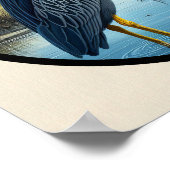 Circular 3D-Bild eines gelb gekrönten Nachtherons Poster (Ecke)