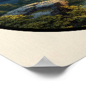 Circular 3D-Bild eines gelb gekrönten Nachtherons Poster (Ecke)