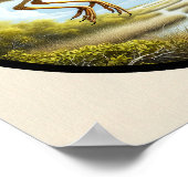 Circular 3D-Bild eines gelb gekrönten Nachtherons Poster (Ecke)