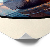 Circular 3D-Bild eines schönen braunen Pelican Poster (Ecke)