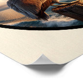 Circular 3D-Bild eines schönen braunen Pelican Poster (Ecke)