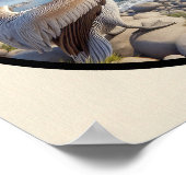 Circular 3D-Bild eines schönen braunen Pelican Poster (Ecke)