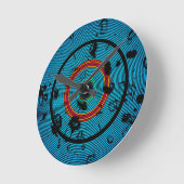 Circular Blue Abstrakt Pattern Runde Wanduhr (Winkel)