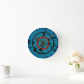 Circular Blue Abstrakt Pattern Runde Wanduhr (Zuhause)