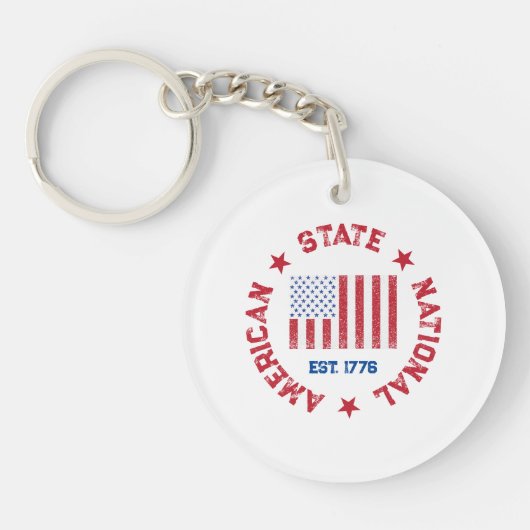 Circular Briefmarke American Staat National East 1 Schlüsselanhänger (Vorderseite)