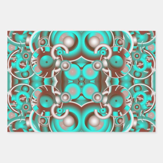 Circular Celestial Concentric Circles Pattern Geschenkpapier Set (Vorderseite)