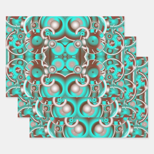 Circular Celestial Concentric Circles Pattern Geschenkpapier Set (Set)