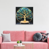 Circular Gemstone Tree of Life Leinwanddruck (Insitu (Wohnzimmer))