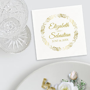 Circular Gold Lace Filigree Simple Elegante Weddin Serviette
