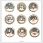 Circular Gold Weihnachtskleber und Umschlag Aufkle Aufkleber (Blatt)