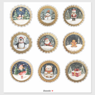 Circular Gold Weihnachtskleber und Umschlag Aufkle Aufkleber