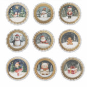 Circular Gold Weihnachtskleber und Umschlag Aufkle Aufkleber (Vorderseite)