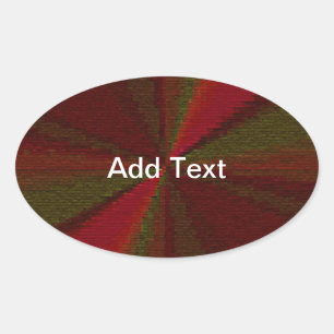 Circular Gradient Patchwork Red to Green Ovaler Aufkleber
