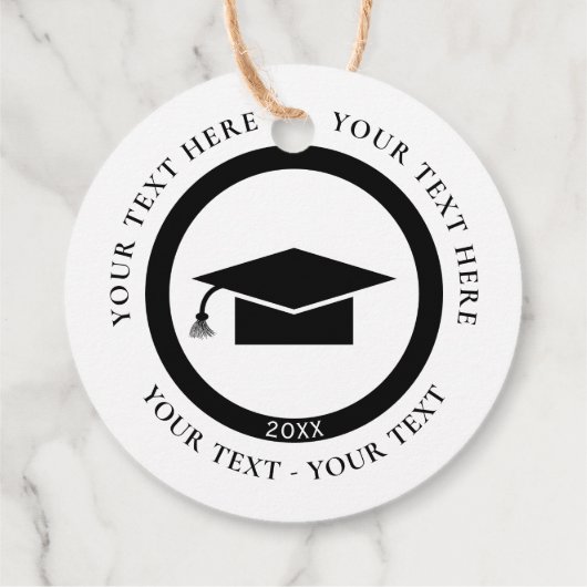 Circular Graduation Cap Geschenkanhänger (Rückseite)