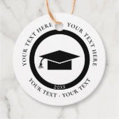 Circular Graduation Cap Geschenkanhänger (Vorderseite)