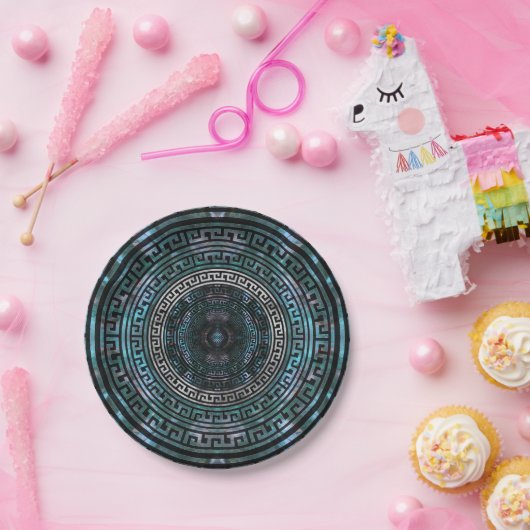 Circular Greek Meander Pattern - Greek Key Pappteller (Party)
