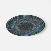 Circular Greek Meander Pattern - Greek Key Pappteller (Schrägansicht)