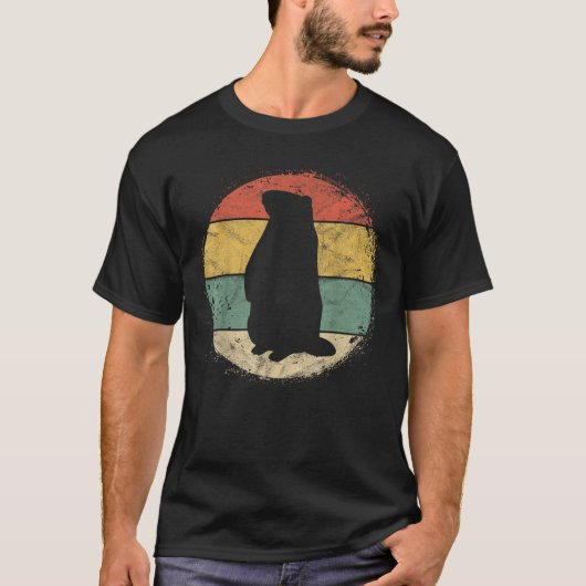Circular Ground Hog Silhouette Gift Happy Groundho T-Shirt (Vorderseite)