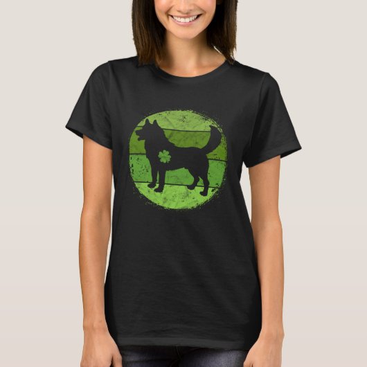Circular Husky Irish Kleeblatt Dog St Patrick s Da T-Shirt (Vorderseite)