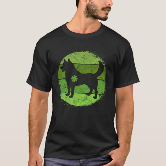 Circular Husky Irish Shamrock Dog St Patrick s Da T-Shirt (Vorderseite)