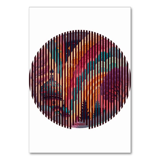 Circular Illusion Fantasy Table Card - Anpassen Tischnummer (Vorderseite)