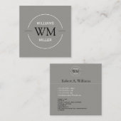 Circular Initial Modern Square Gray - Visitenkarte (Vorne/Hinten)