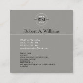 Circular Initial Modern Square Gray - Visitenkarte (Rückseite)