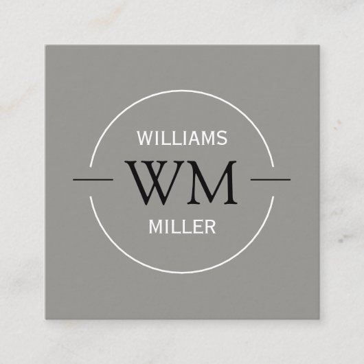 Circular Initial Modern Square Gray - Visitenkarte (Vorderseite)