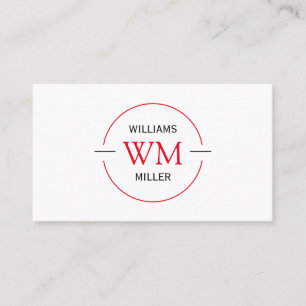Circular Initials Modern Red - Business Card Visitenkarte