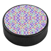 Circular item with a vibrant, symmetrical purple eishockey puck (3/4)