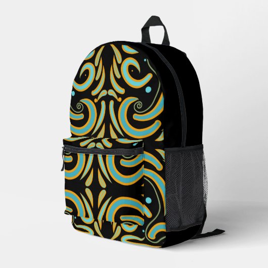 Circular, Linear And Tapered Shapes Abstract Art Bedruckter Rucksack (Rückseitige Ecke Rechts)